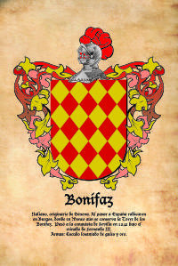 Escudo heráldico del apellido BONIFAZ