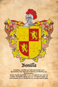Escudo heráldico del apellido BONILLA