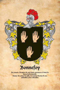 Escudo heráldico del apellido BONNEFOY