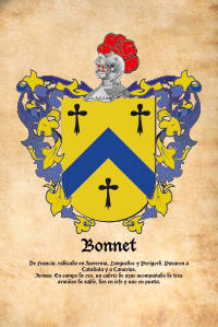 Escudo heráldico del apellido Bonnet