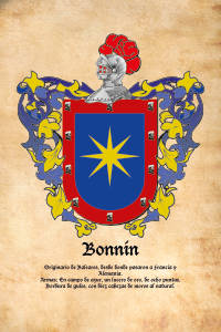 Escudo heráldico del apellido BONNIN