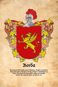 Escudo heráldico del apellido BORDA