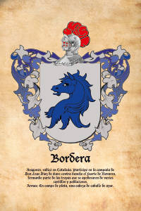 Escudo heráldico del apellido BORDERA