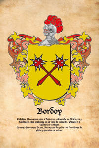 Escudo heráldico del apellido BORDOY