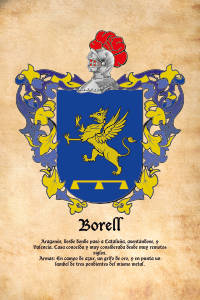 Escudo heráldico del apellido BORELL