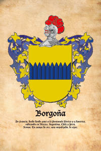 Escudo heráldico del apellido BORGOÑA