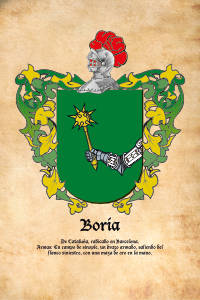 Escudo heráldico del apellido BORIA