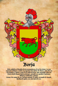 Escudo heráldico del apellido BORJA