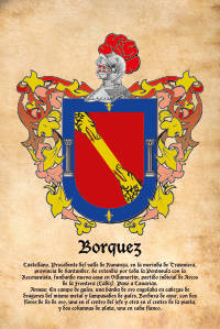 Escudo heráldico del apellido BORQUEZ
