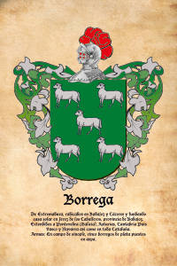 Escudo heráldico del apellido BORREGA