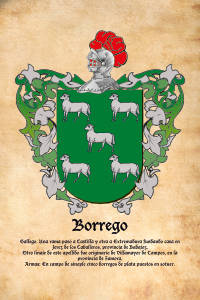 Escudo heráldico del apellido BORREGO