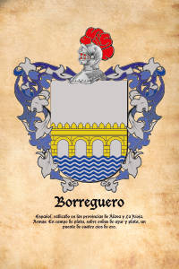 Escudo heráldico del apellido BORREGUERO