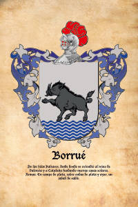 Escudo heráldico del apellido BORRUE