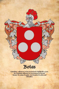 Escudo heráldico del apellido BOTAS