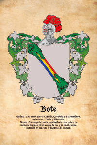 Escudo heráldico del apellido BOTE