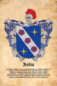 Escudo heráldico del apellido BOTIA