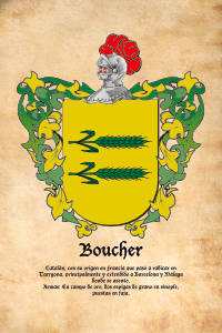 Escudo heráldico del apellido Boucher