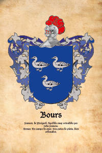 Escudo heráldico del apellido BOURS