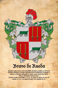 Escudo heráldico del apellido Bravo de Rueda