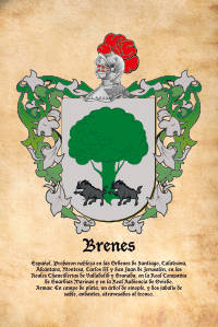 Escudo heráldico del apellido BRENES