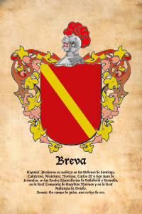 Escudo heráldico del apellido BREVA
