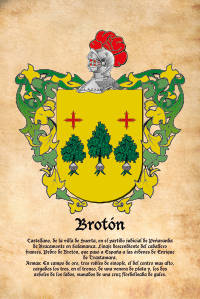 Escudo heráldico del apellido Brotón