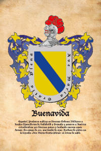 Escudo heráldico del apellido BUENAVIDA