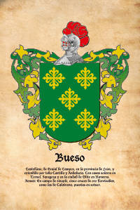 Escudo heráldico del apellido BUESO