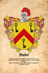 Escudo heráldico del apellido BUÑEL