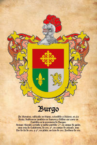Escudo heráldico del apellido BURGO