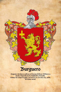 Escudo heráldico del apellido BURGUERO