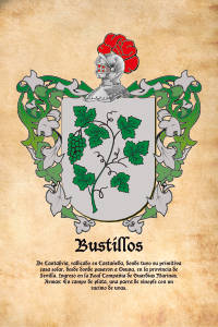 Escudo heráldico del apellido BUSTILLOS