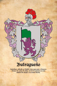 Escudo heráldico del apellido BUTRAGUEÑO