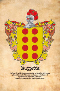 Escudo heráldico del apellido Buzzetta