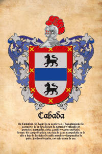 Escudo heráldico del apellido CABADA