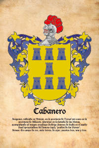 Escudo heráldico del apellido CABANERO
