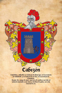Escudo heráldico del apellido CABEZON