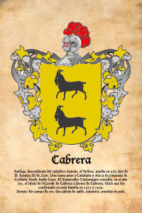 Escudo heráldico del apellido CABRERA