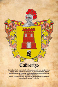 Escudo heráldico del apellido CABRERIZO