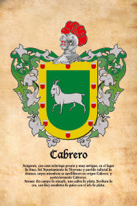 Escudo heráldico del apellido CABRERO