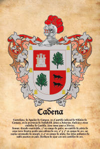 Escudo heráldico del apellido CADENA