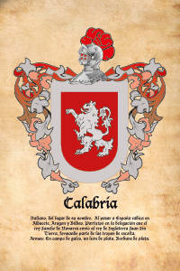 Escudo heráldico del apellido CALABRIA