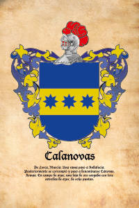 Escudo heráldico del apellido CALANOVAS