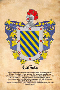 Escudo heráldico del apellido CALBETE