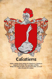 Escudo heráldico del apellido CALCATIERRA