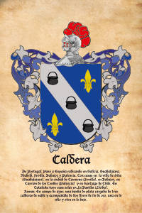 Escudo heráldico del apellido CALDERA