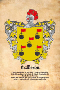 Escudo heráldico del apellido CALDERON