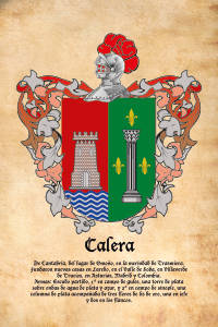 Escudo heráldico del apellido CALERA