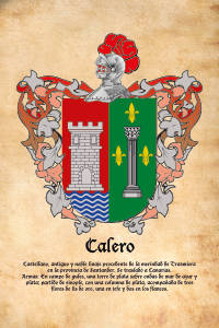 Escudo heráldico del apellido CALERO