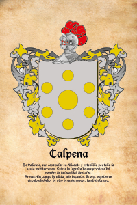 Escudo heráldico del apellido Calpena